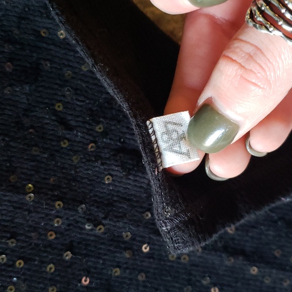 Aeropostale Sequin Sparkle Original Cotton Blend Long Sleeve Waffle Knit Tee - Picture 5 of 8